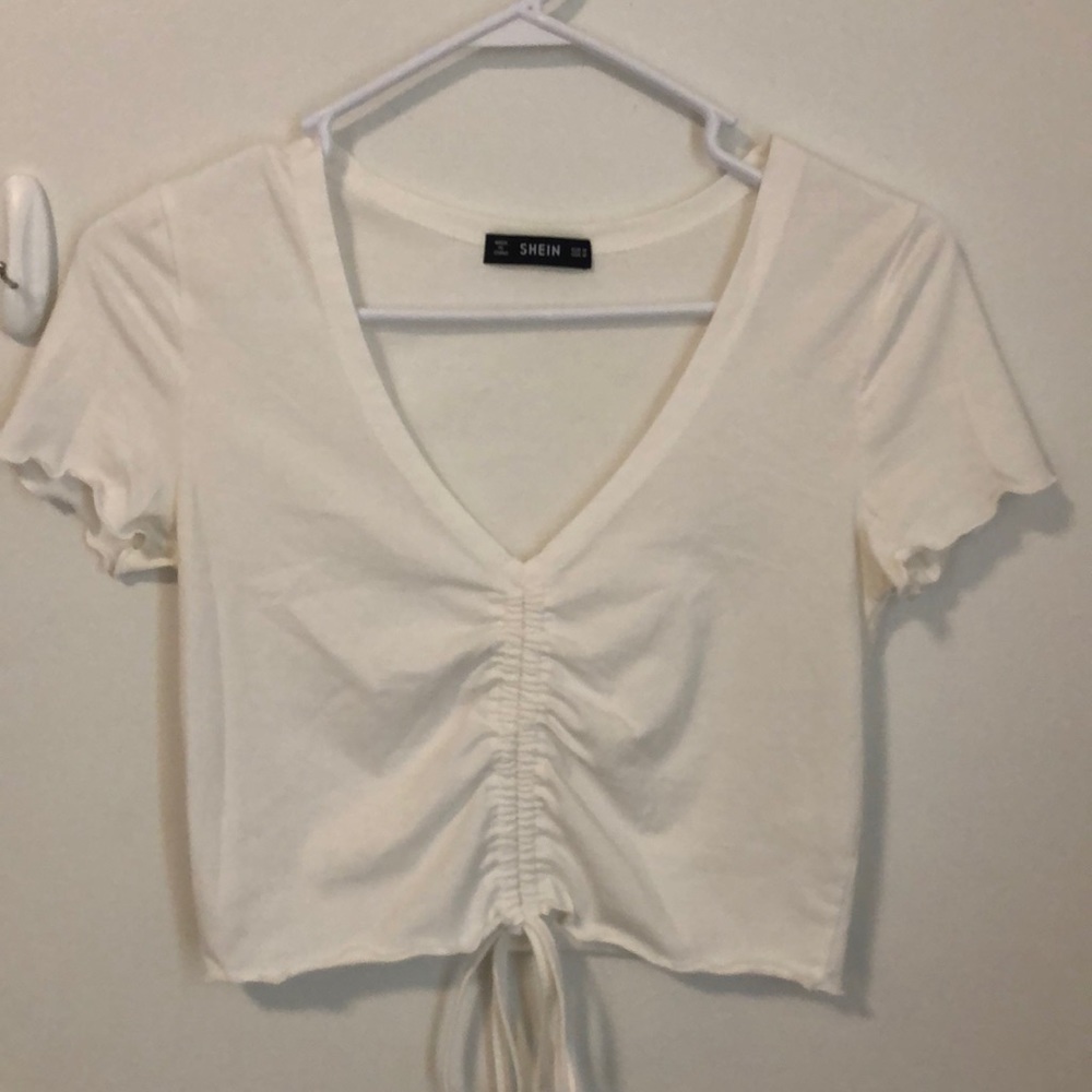 White cropped top